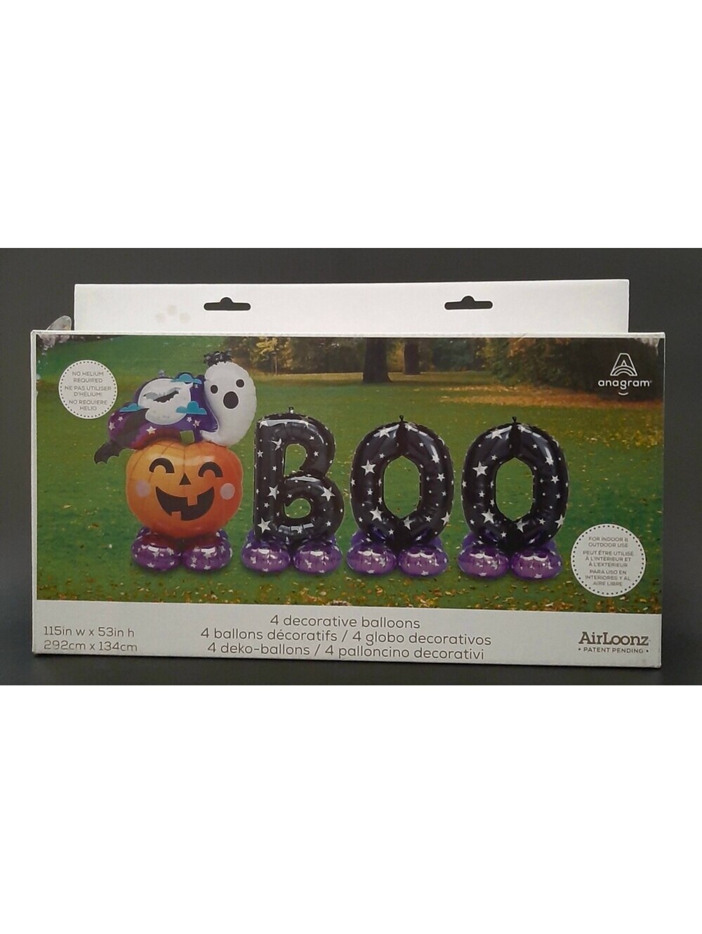 NEW Anagram Airloonz BOO Halloween Balloon Decoration 115"w x 53"t No Helium Req